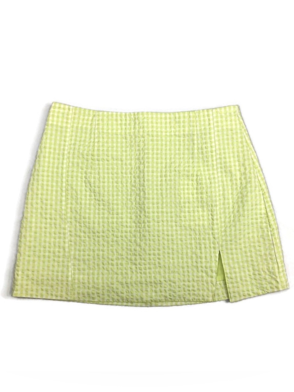 Zara Seersucker Plaid Mini Skirt Size Small NEW! Retail $39.90